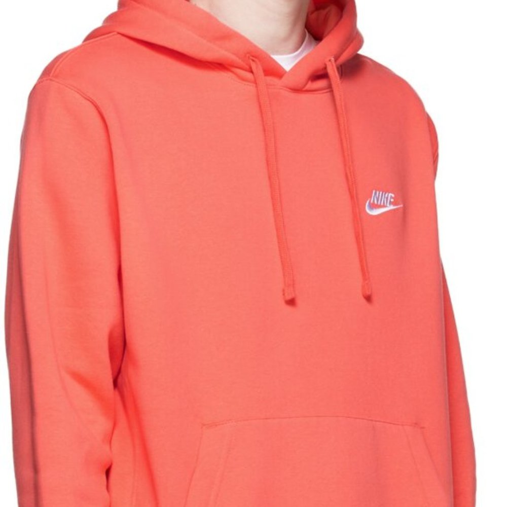 Nike men's club fleece hoodie in pink gaze